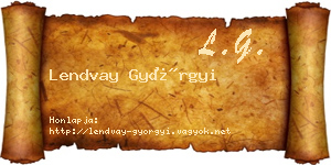 Lendvay Györgyi névjegykártya